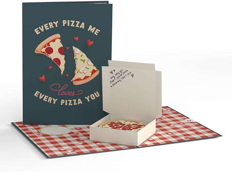 Lovepop Everyday Pop-Up Card for Her, Him - 3D Love Novelty Greeting Cards - Pizza Stolen a Pizza My Heart - 5" x 7" - Blank Notecard & Envelope Included - Image 3