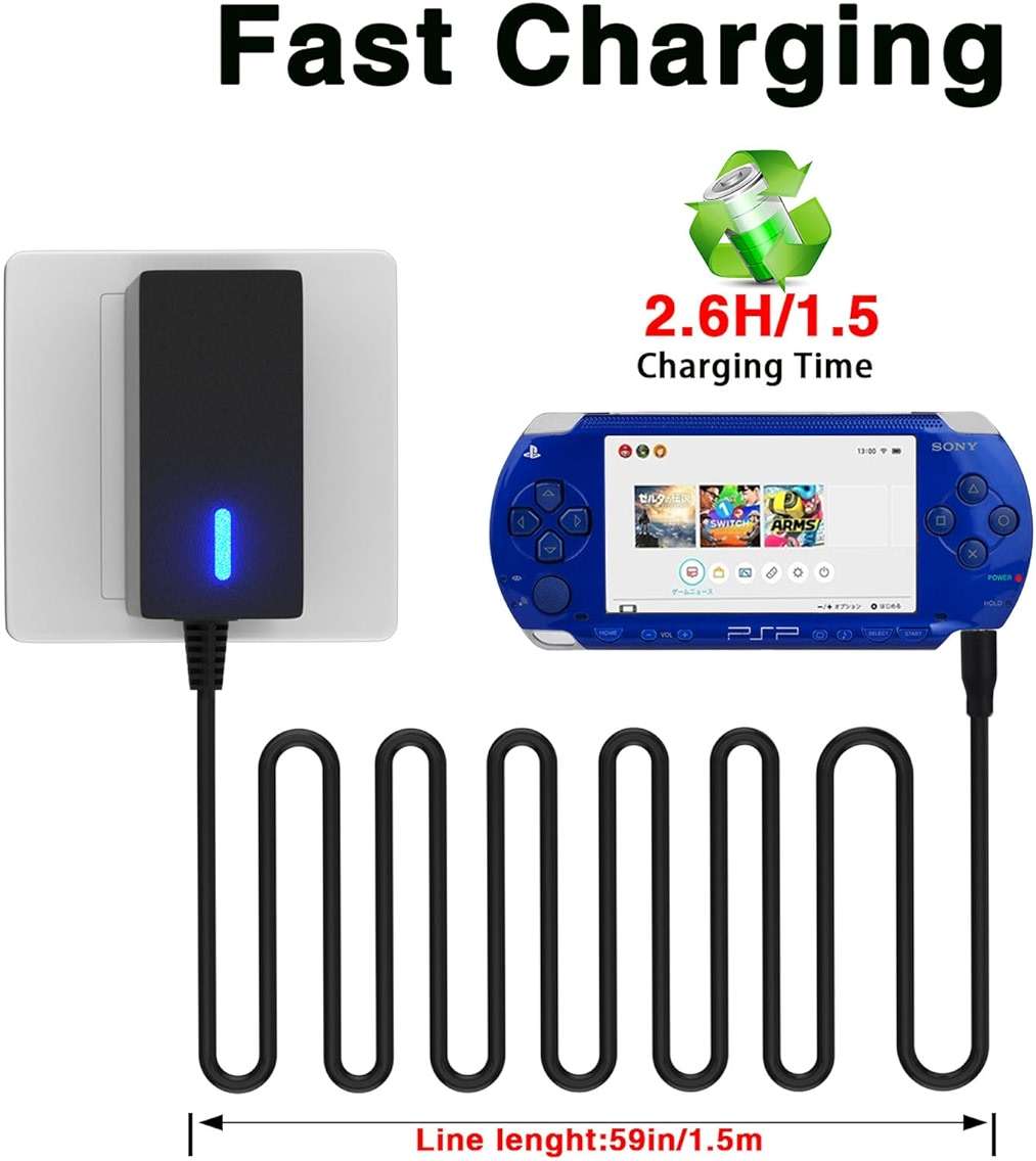 Batmax PSP Fast Charger for Sony PSP 1000 2000 3000 Series (PSP-1001, 2001, 3001) Console - Image 3