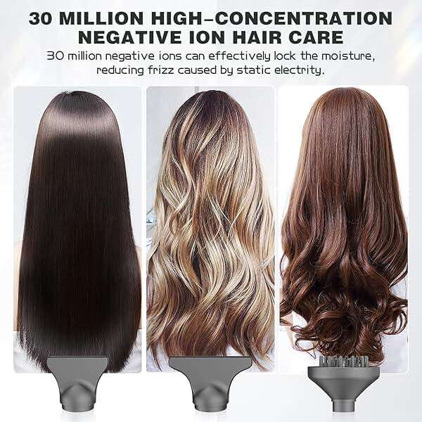 slopehill Professional Ionic Hair Dryer with Diffuser - Lightweight, Compact, Powerful & Fast Salon Blow Dryer with High Speed Brushless Motor for Travel, Women & Men Ceramic, Black - Image 3