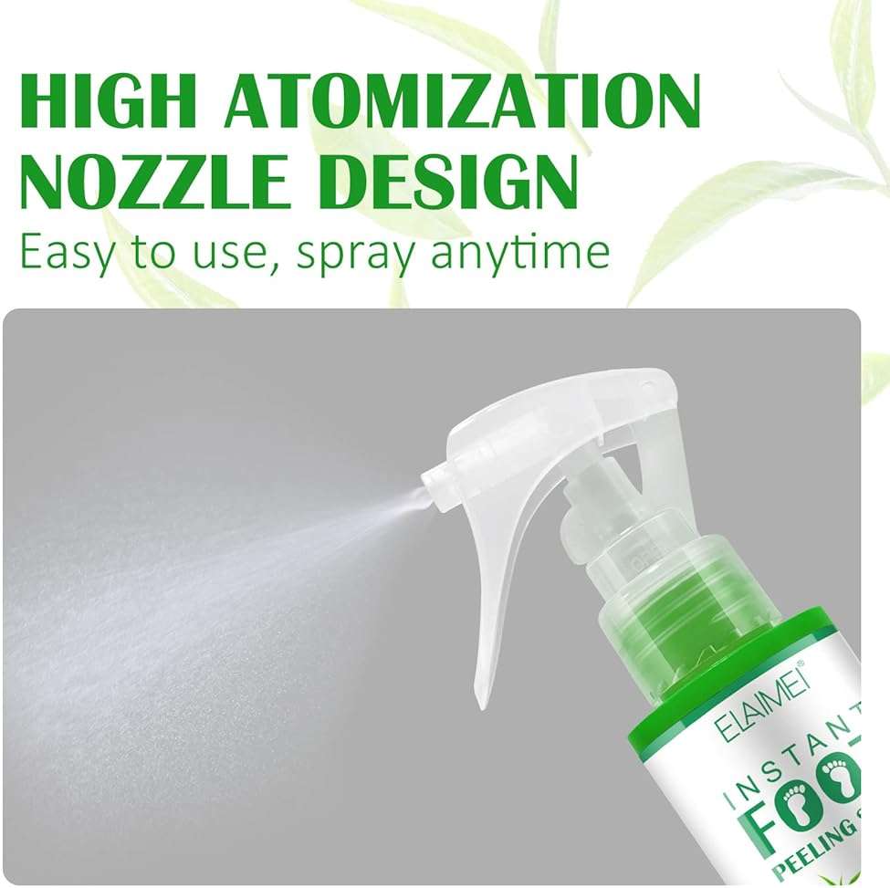 Foot Peeling Spray Oil,Foot Exfoliating Spray, Pedicure Dead Skin Exfoliator for Cracked Rough Heels, Dry Toe Skin & Calluses, Quicky Remove Dead Skin (Green Tea) - Image 4