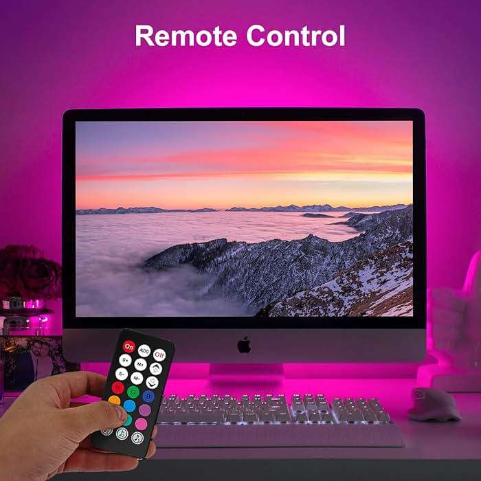 velted RGB Light Bar, Smart Music Sync RGB IC LED Lights Bars, USB Powered Ambient Lighting, Remote Control Color Changing Gaming TV Backlight, for PC Room Monitor Desk - Image 5