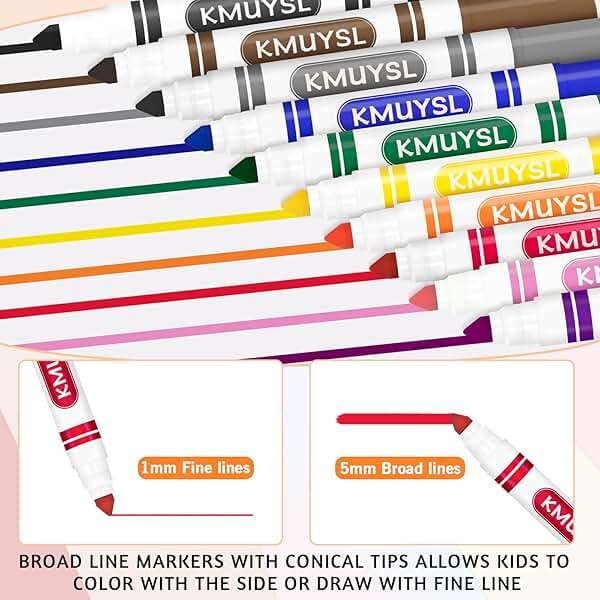 KMUYSL Washable Markers Bulk, Assorted Colors - Broad Line Conical Tip Coloring Markers for Kids, School Art Supplies & Back to School Supplies, Teacher Classroom Must Haves (16 Colors, 256 Pcs) - Image 4