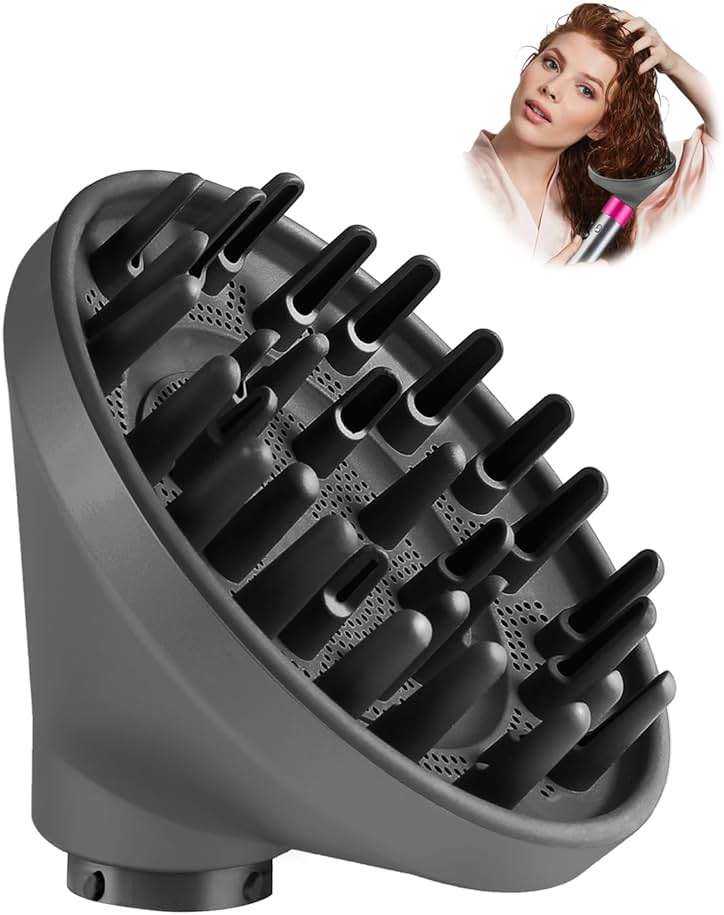 TOSAGE Upgraded Large Diffuser for Dyson Airwrap HS01 HS05 HS08 id, Diffuser Nozzle Attachment for Fast Drying Wave Curly Thick Hair, Gray - Image 1