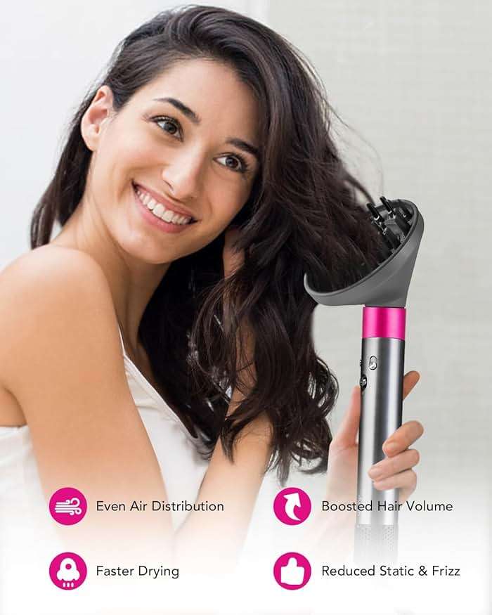 TOSAGE Upgraded Large Diffuser for Dyson Airwrap HS01 HS05 HS08 id, Diffuser Nozzle Attachment for Fast Drying Wave Curly Thick Hair, Gray - Image 3