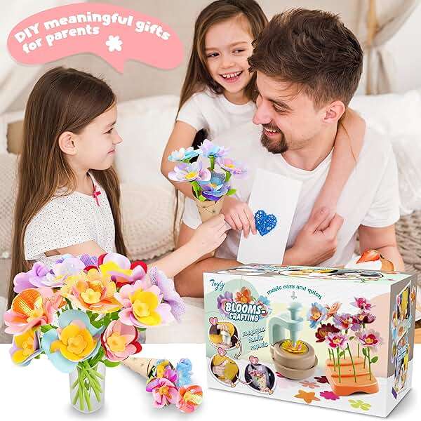 Fabric Flower Bouquets Toys, DIY Craft Kits Toys for Kids - Flowers Market Toy, Build Your Flower Bouquet, Arts & Crafts for 4+ Year Toddler Girl, Educational Activity Preschool B-Day Gifts - Image 5