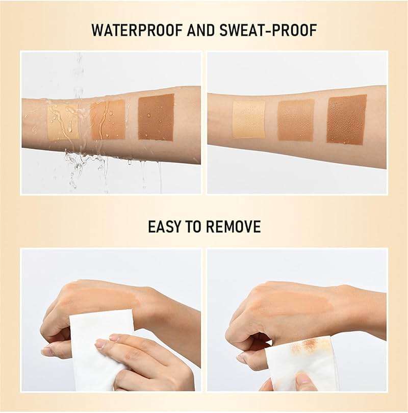 Waterproof Leg Makeup No Transfer - Vein and Scar Cover Up for Body, Tattoos, Varicose Veins - Long Lasting Foundation for Black Skin (2#, 4oz) - Image 6
