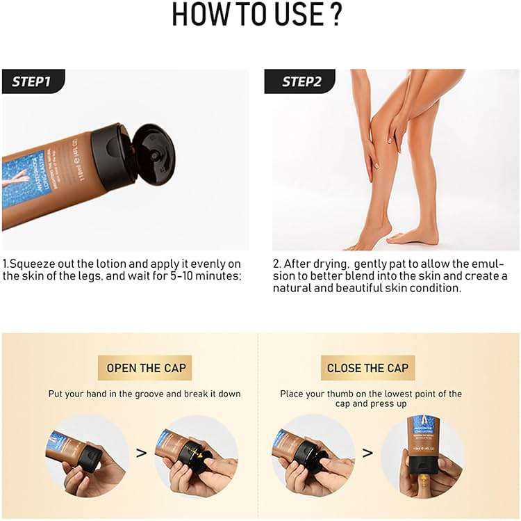 Waterproof Leg Makeup No Transfer - Vein and Scar Cover Up for Body, Tattoos, Varicose Veins - Long Lasting Foundation for Black Skin (2#, 4oz) - Image 7