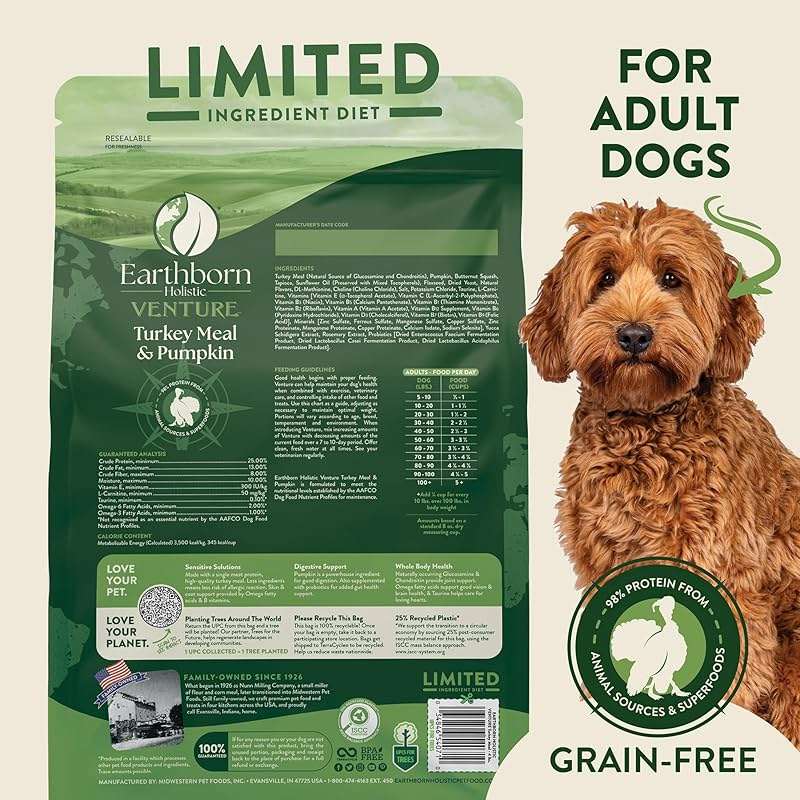 Earthborn Holistic Venture Turkey Meal & Pumpkin 4 lb. Limited Ingredient Grain-Free Dry Dog Food - Image 2