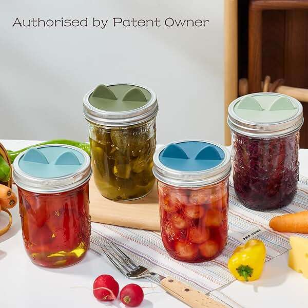 Wingcases Fermentation Lids Silicone Waterless Airlock, Suitable for Wide Mouth Mason Jars - For Making Pickled and Fermented Probiotic Foods, 4 Pack, Morandi Colors - Image 2
