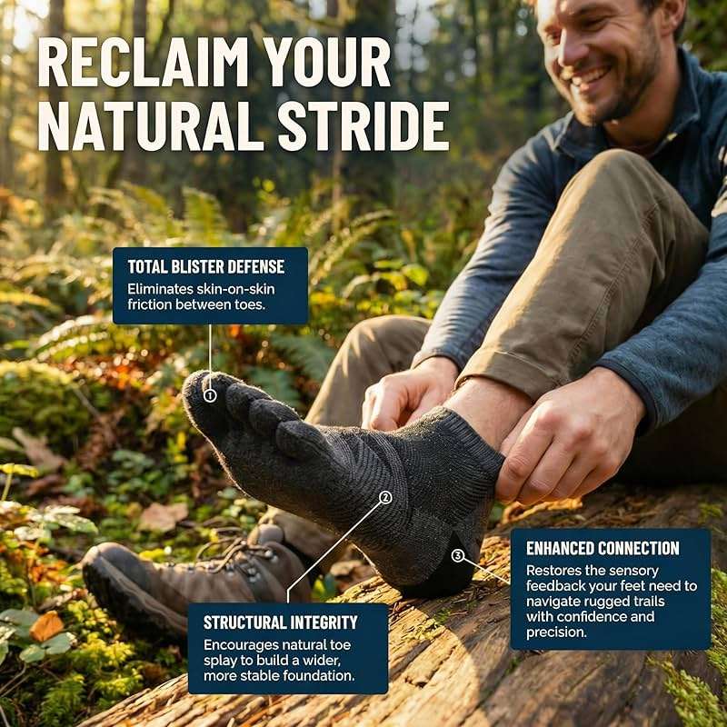 COLORADO SOCK CO – Midweight Merino Toe Socks for Men & Women – Durable, Blister Prevention, Hiking & Running Socks – 2 Pair - Image 4