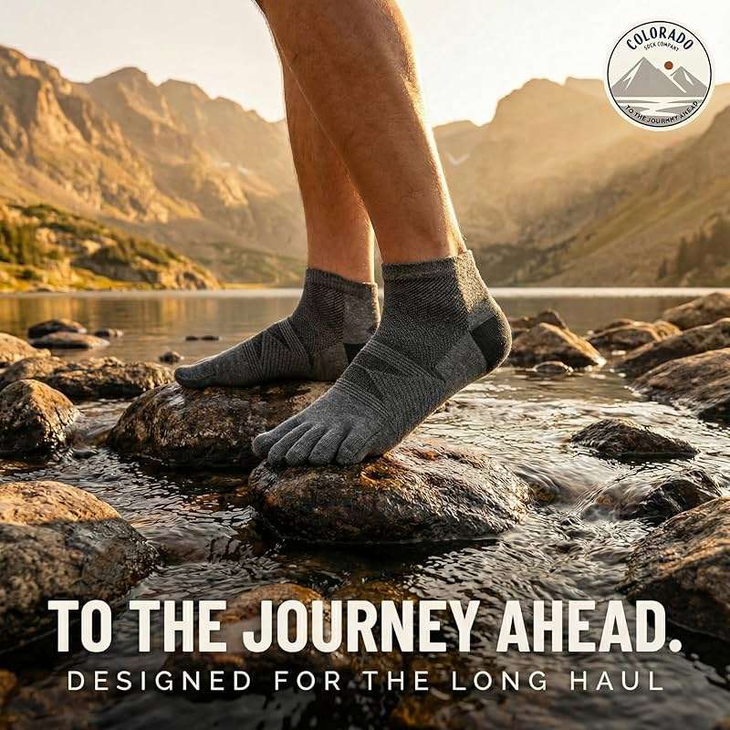 COLORADO SOCK CO – Midweight Merino Toe Socks for Men & Women – Durable, Blister Prevention, Hiking & Running Socks – 2 Pair - Image 5