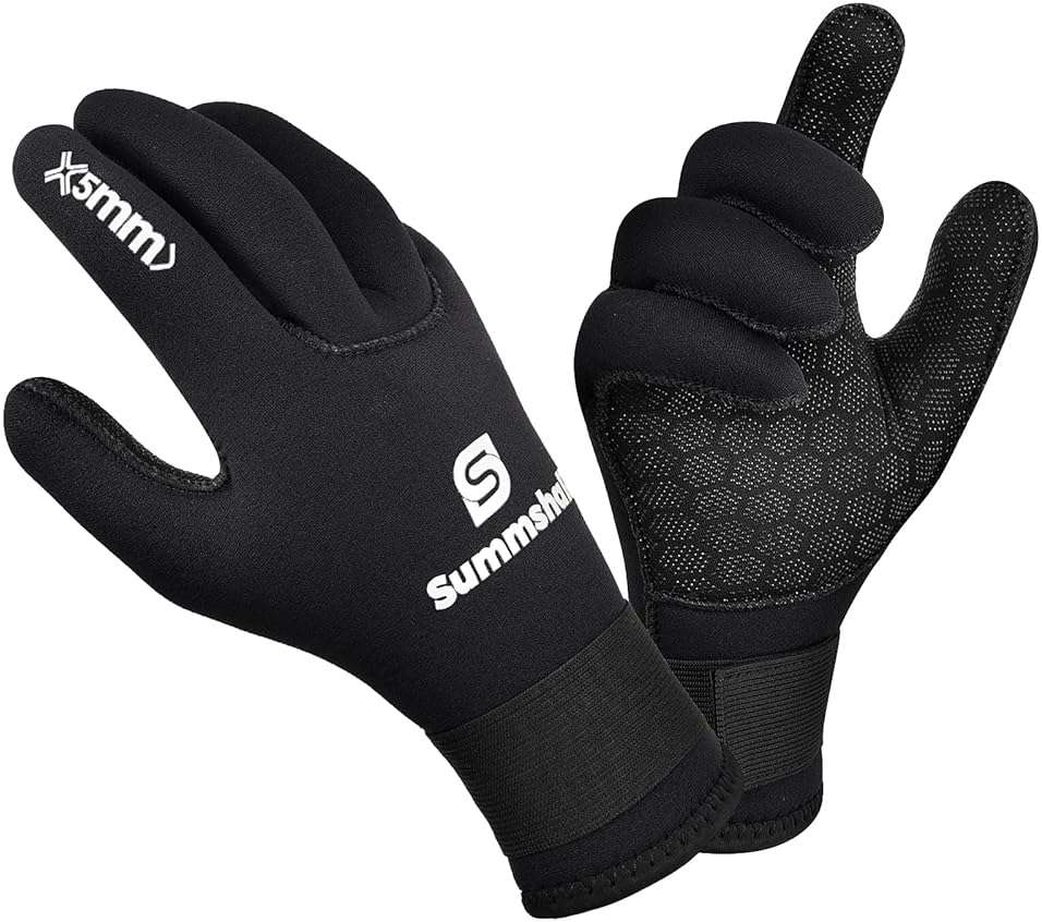 Summshall Scuba Diving Gloves, 3MM Neoprene Thermal Non-Slip Gloves for Diving, Surfing, Kayaking, Snorkeling, Sailing, Boating Neoprene Gloves for Men and Women - Image 1