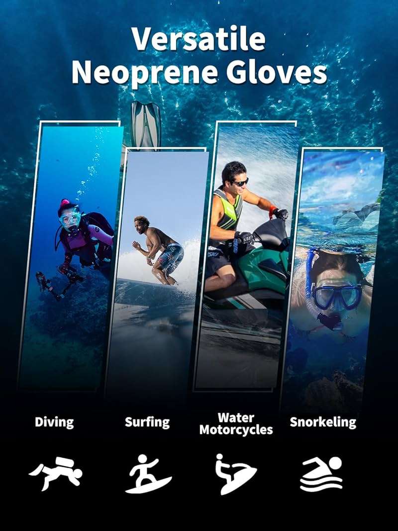 Summshall Scuba Diving Gloves, 3MM Neoprene Thermal Non-Slip Gloves for Diving, Surfing, Kayaking, Snorkeling, Sailing, Boating Neoprene Gloves for Men and Women - Image 6