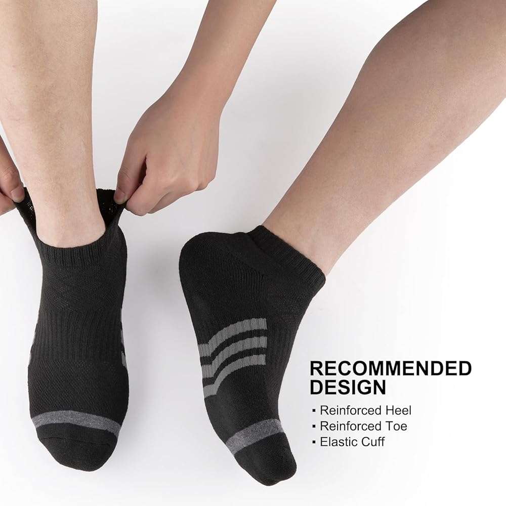 Heatuff 12 Pairs Men's Cushion Ankle Socks Athletic Running Low Cut Breathable Comfort Casual Socks - Image 3