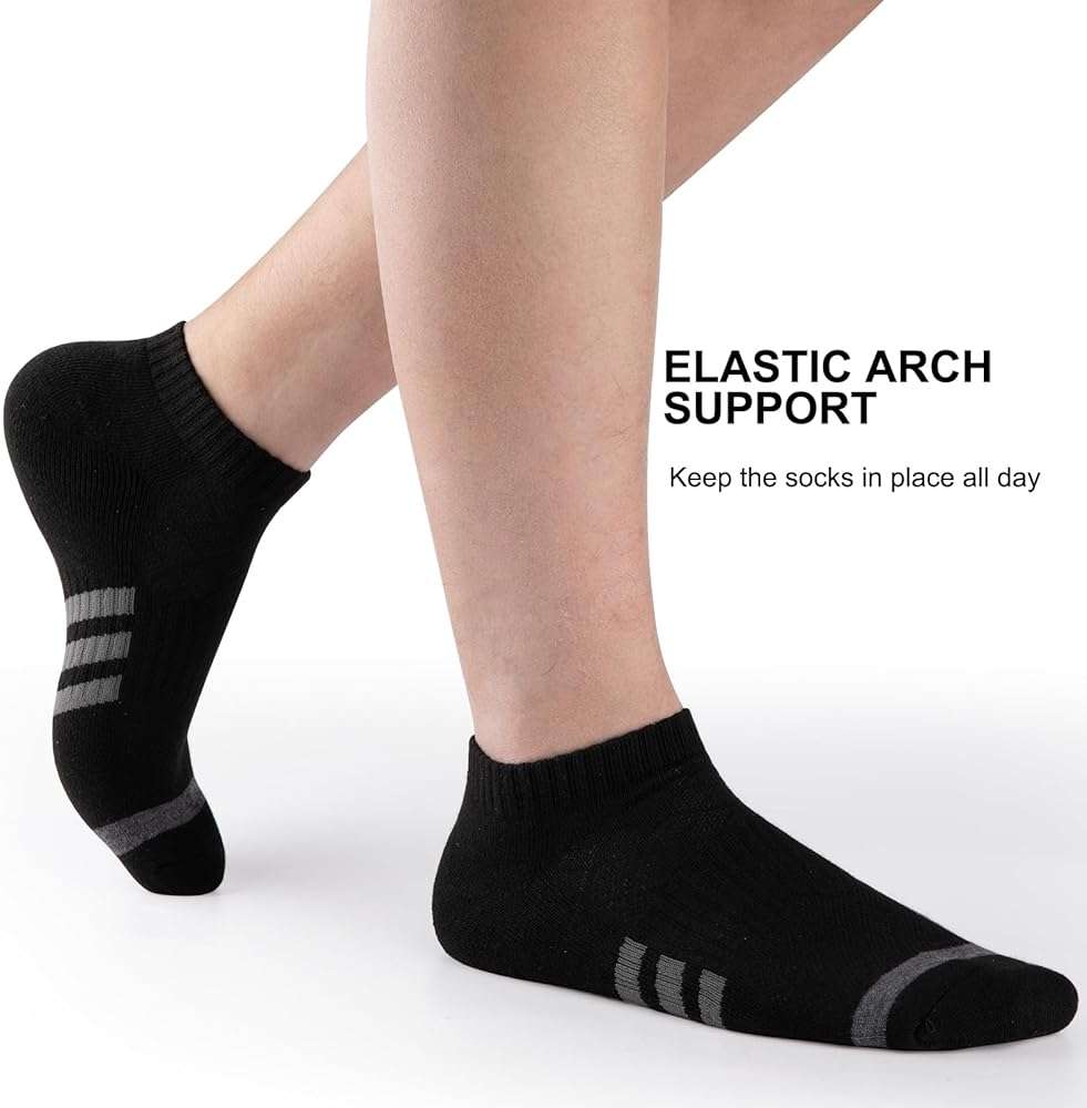 Heatuff 12 Pairs Men's Cushion Ankle Socks Athletic Running Low Cut Breathable Comfort Casual Socks - Image 4