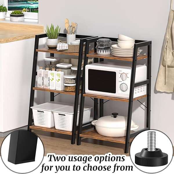 Lifenite 3-Tier Bookshelf, Ladder Shelf for Small Spaces, Industrial Short Bookshelf, Small Bookcase for Living Room, Bedroom, Home Office, Kitchen, 11.8 "D x 16.5" W x 31.3 "H, Rustic Brown - Image 7