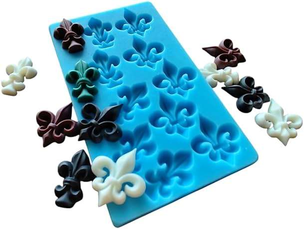 Silicone Mold Mini Fleur de Lis sets 5+5, mold for clay, mold for resin, Vintage element, Heraldic lilly overlays - Image 1