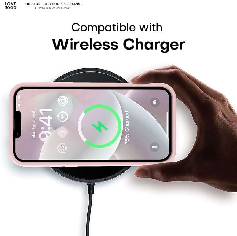 LOVE 3000 Designed for iPhone 14 Case, Premium Silicone with [Soft Anti-Scratch Microfiber Lining] Shockproof Protective Phone Case for Men Women Girls 6.1", Chalk Pink - Image 7