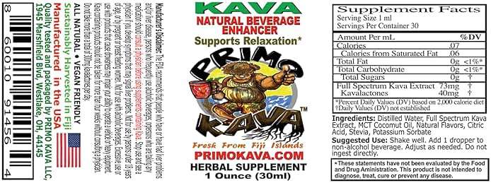 PRIMO KAVA Kava Drops | Water Soluble Kava Extract | Concentrated Tincture Beverage Enhancer | Authentic Kava Kava from Fiji | 40mg Kavalactones | Certified 3rd Party Testing | 1oz - Image 3