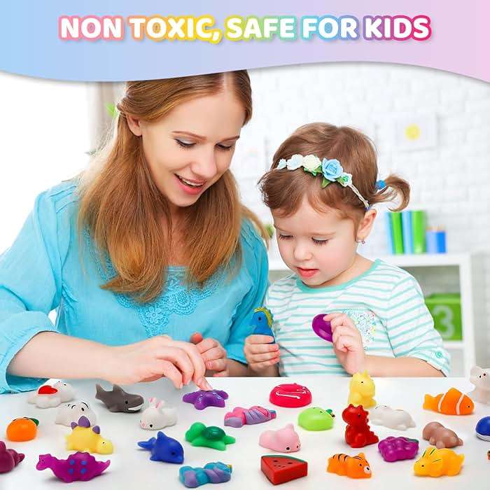 100 Pack Mochi Squishy Toys, Party Favors for Kids 4-8-12, Classroom Birthday Xmas Gifts Treasure Box Prizes Goodie Bag Stuffers, Mini Squishy Fidget Toys, Carnival Prizes in Bulk - Image 2