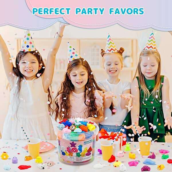 100 Pack Mochi Squishy Toys, Party Favors for Kids 4-8-12, Classroom Birthday Xmas Gifts Treasure Box Prizes Goodie Bag Stuffers, Mini Squishy Fidget Toys, Carnival Prizes in Bulk - Image 7