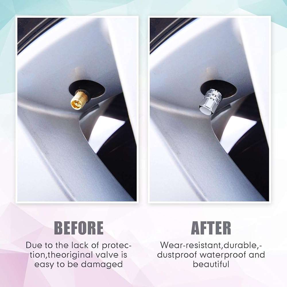 Tallew 50 Pcs Tire Valve Stem Caps Metal Valve Caps Aluminum Hexagon Tires Universal Heavy-Duty Leak Proof Alloy Stem Cover for Car SUV Truck Bicycle Motorcycles Bikes Wheel(Silver) - Image 6