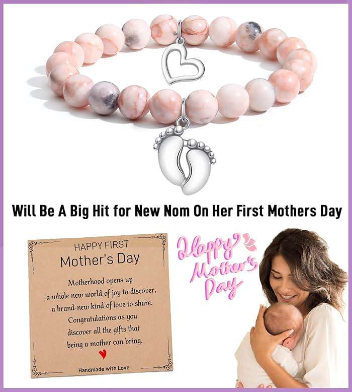 TONY & SANDY New Mom Gifts, Beaded Bracelets for First Time Mom Gifts on Mother's Day, Easter, Birthday, Christmas - Image 3