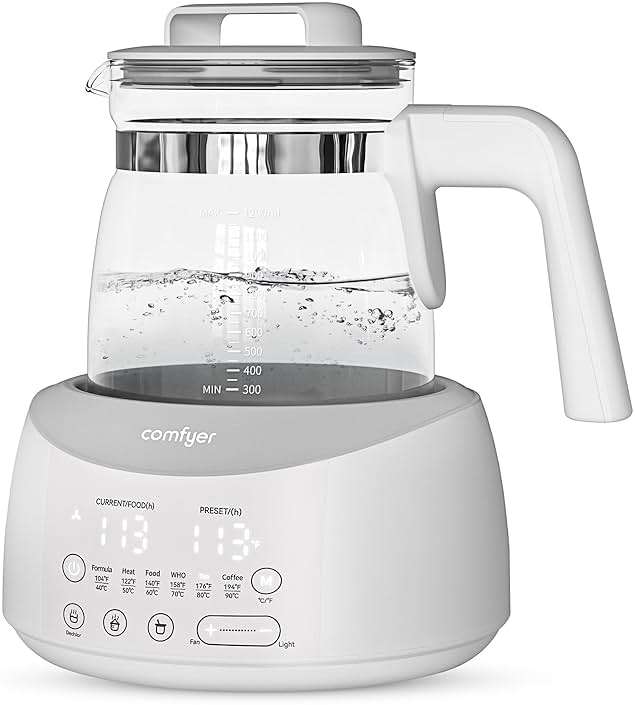 Bottle Warmer comfyer, Baby Bottle Warmer with Night Light & Faster Cooling Fan, Instantly Water Warmer, Tea Kettle Electric with 6 Temperature Control Presets, Feed Baby More Easier and Healthier - Image 1