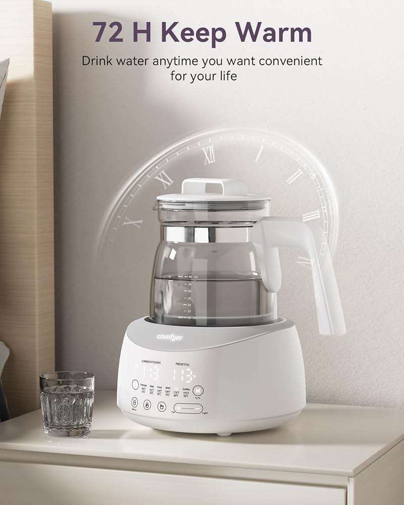 Bottle Warmer comfyer, Baby Bottle Warmer with Night Light & Faster Cooling Fan, Instantly Water Warmer, Tea Kettle Electric with 6 Temperature Control Presets, Feed Baby More Easier and Healthier - Image 2