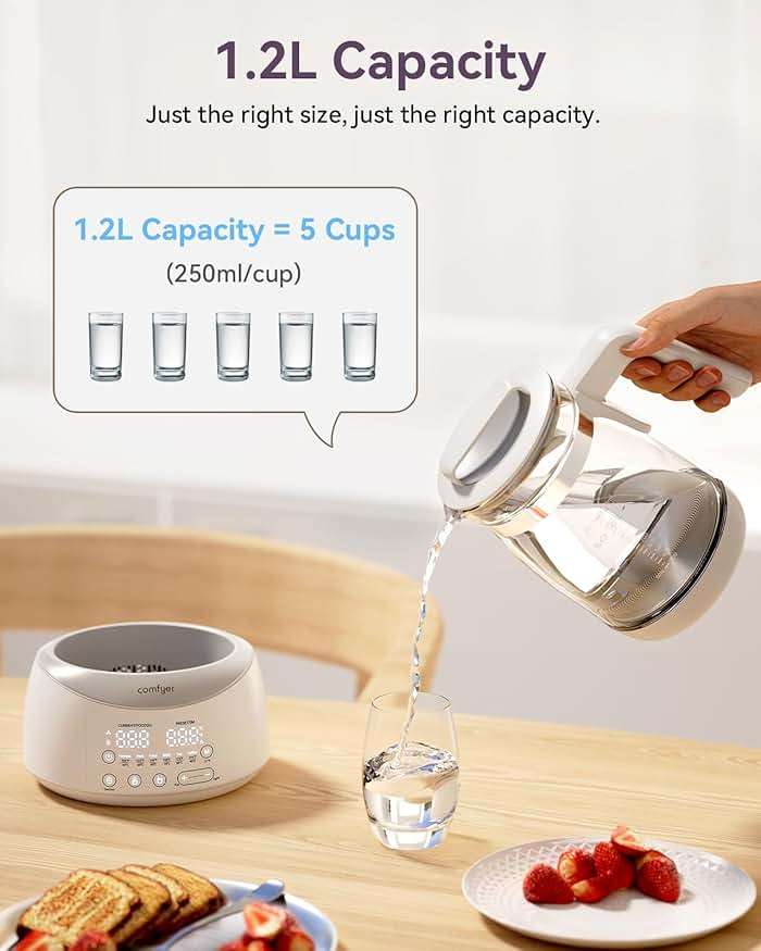 Bottle Warmer comfyer, Baby Bottle Warmer with Night Light & Faster Cooling Fan, Instantly Water Warmer, Tea Kettle Electric with 6 Temperature Control Presets, Feed Baby More Easier and Healthier - Image 6