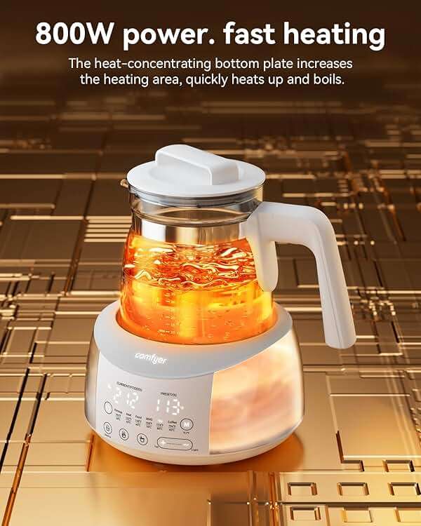 Bottle Warmer comfyer, Baby Bottle Warmer with Night Light & Faster Cooling Fan, Instantly Water Warmer, Tea Kettle Electric with 6 Temperature Control Presets, Feed Baby More Easier and Healthier - Image 7
