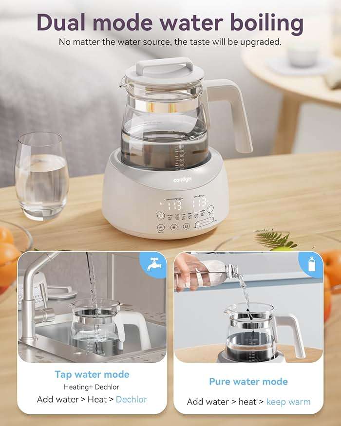 Bottle Warmer comfyer, Baby Bottle Warmer with Night Light & Faster Cooling Fan, Instantly Water Warmer, Tea Kettle Electric with 6 Temperature Control Presets, Feed Baby More Easier and Healthier - Image 9