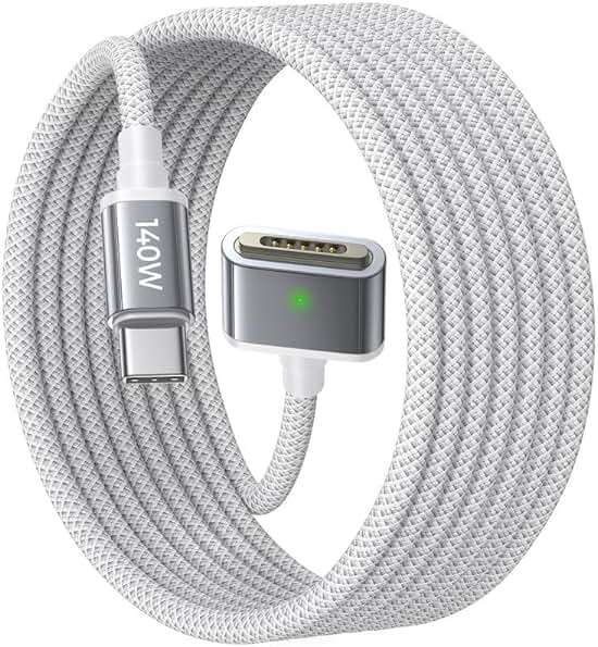 LISEN MacBook Charger USB-C to Magnetic 3 Cable (6.6FT) for M4/M3/M2 MacBook Pro Air M5 Charger, 140W Magnetic Safe 3 Cable Computer Laptop Cord for Pro (16"/14" 2026-2021) Air (15''/13'' 2026-2022) - Image 1