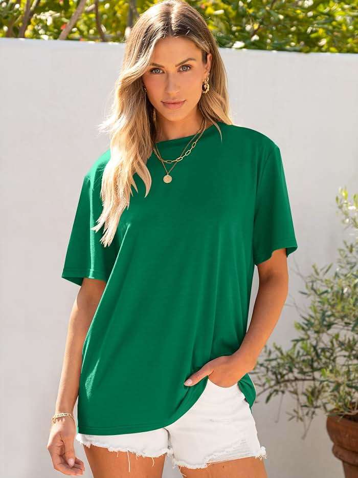 ANRABESS Women's Oversized Tee Shirts, Comfy Fabric Loose Fit Top, All-Day Cozy for Gym, Lounge Office, Versatile Casual Wear - Image 2