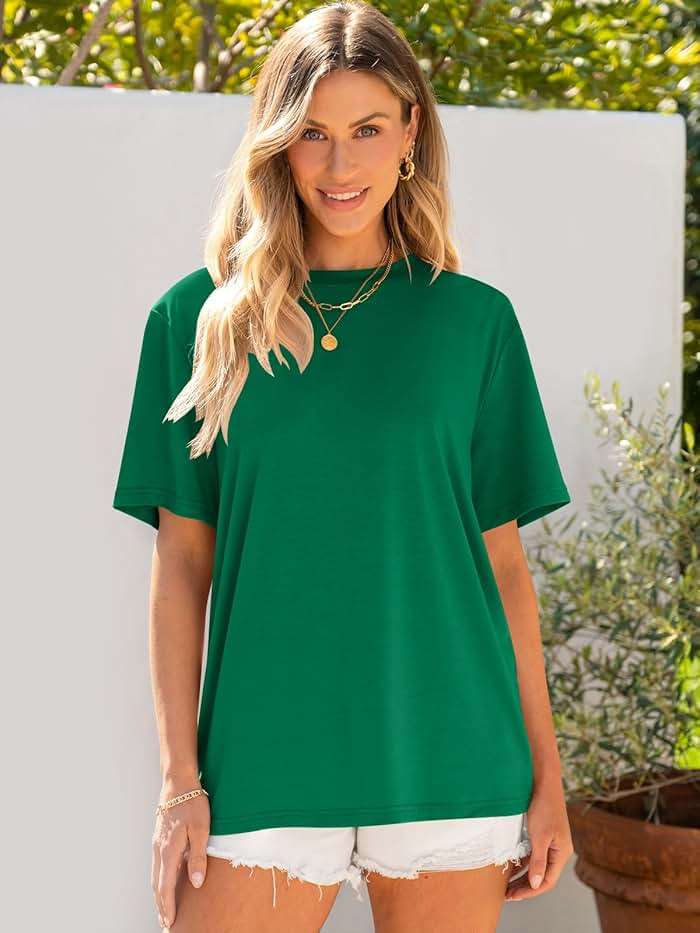 ANRABESS Women's Oversized Tee Shirts, Comfy Fabric Loose Fit Top, All-Day Cozy for Gym, Lounge Office, Versatile Casual Wear - Image 3