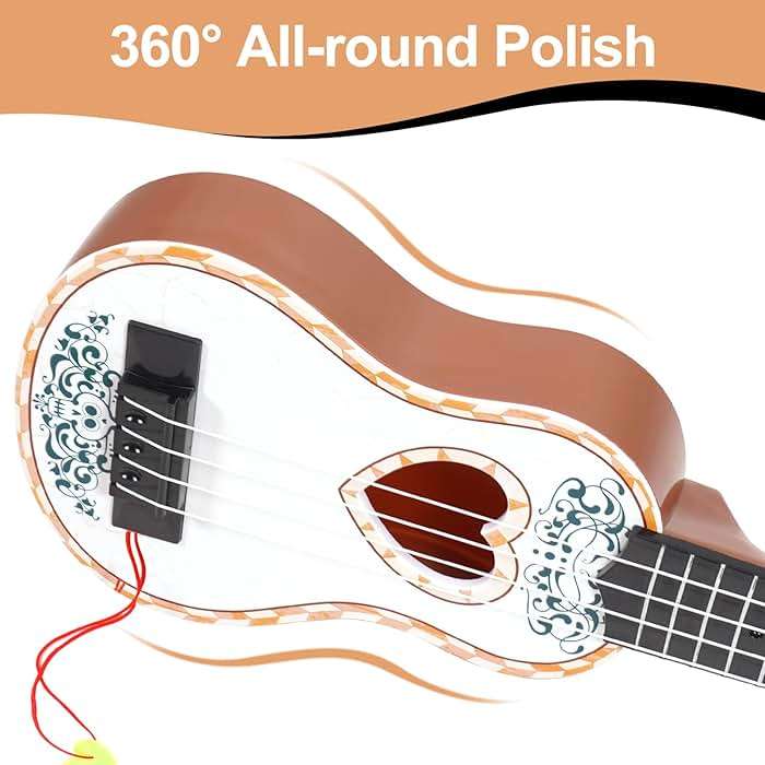 Raimy 17in Ukulele Guitar for Kids - 4 String Mini Learning Instruments Educational Musical Toy for Beginner Toddler Gifts for Age 3 4 5 6 7 8 9 Years Boys Girls Baby Children (White) - Image 6
