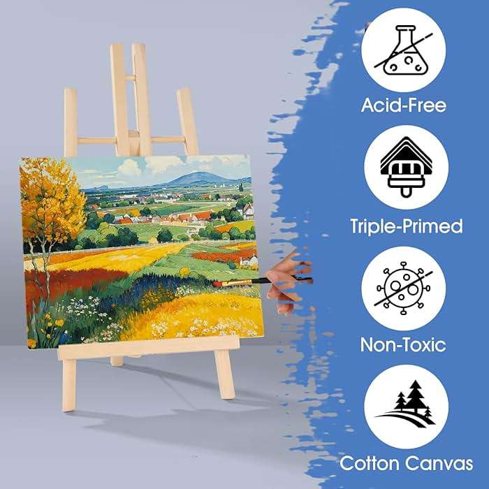 FUMILE 8x10 Canvas for Painting Stretched, 24 Pack Canvases for Painting-5/8 in Profile Primed White Blank Painting Canvas Value Pack for Oil & Acrylic Paint - Image 5