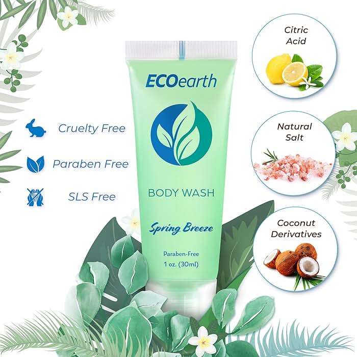 EcoEarth Travel Size Body Wash (1 fl oz, 200 PK, Spring Breeze), Delight Your Guests with a Revitalizing and Refreshing Hotel Body Wash, Quality Mini and Small Size Guest Hotel Toiletries in Bulk - Image 2