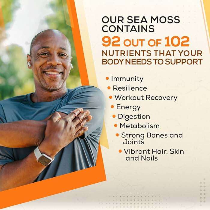 Gold Sea Moss Raw Organic | Makes 80oz of Gel | 100% Wildcrafted St. Lucia | Non-GMO Sun-Dried Irish Sea Moss | 92 Vitamins & Minerals | Vegan Superfood for Immunity, Digestion & Energy (4oz) - Image 3