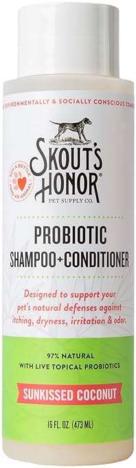 Skout’s Honor Probiotic Natural Dog Shampoo and Conditioner with Avocado Oil & Omega-3s, Gentle Puppy Shampoo, Hydrating Dog Conditioner, 97% Natural, Paraben & Sulfate-Free, Cruelty-Free, 16 oz - Image 1