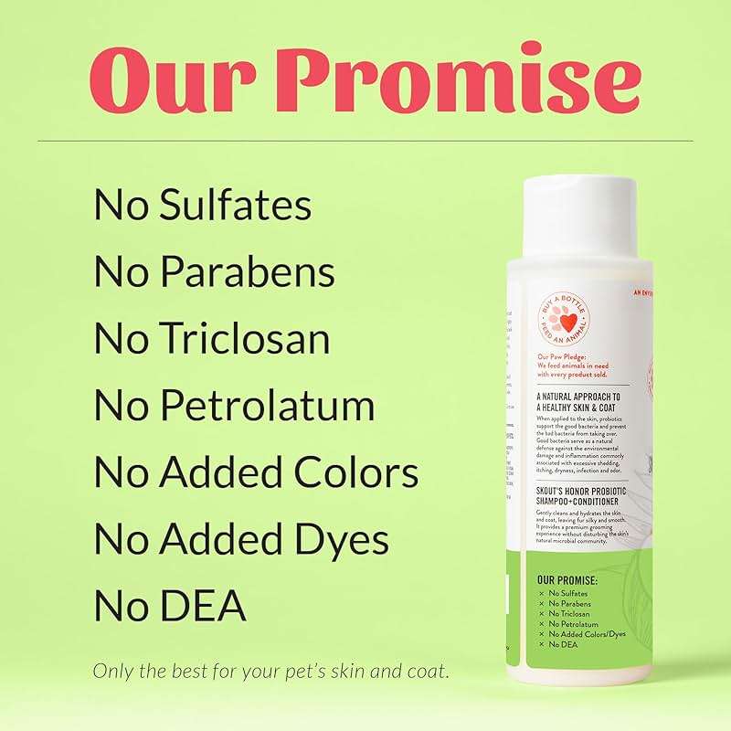 Skout’s Honor Probiotic Natural Dog Shampoo and Conditioner with Avocado Oil & Omega-3s, Gentle Puppy Shampoo, Hydrating Dog Conditioner, 97% Natural, Paraben & Sulfate-Free, Cruelty-Free, 16 oz - Image 8