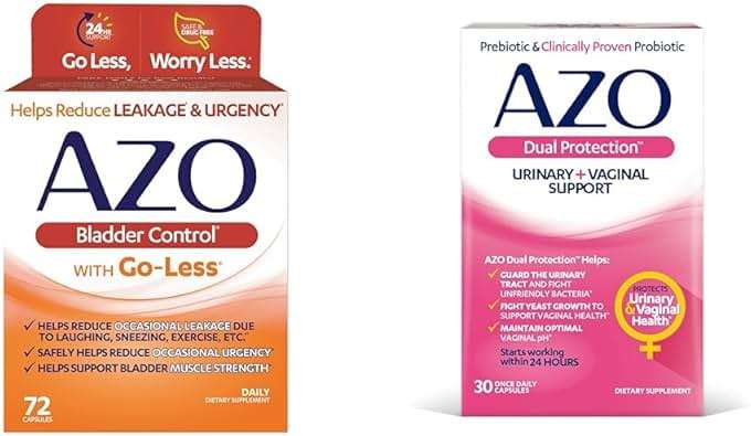 AZO Bladder Control with Go-Less Daily Supplement | Helps Reduce Occasional Urgency & Dual Protection | Urinary + Vaginal Support*| Prebiotic Plus Clinically Proven Women's Probiotic - Image 1