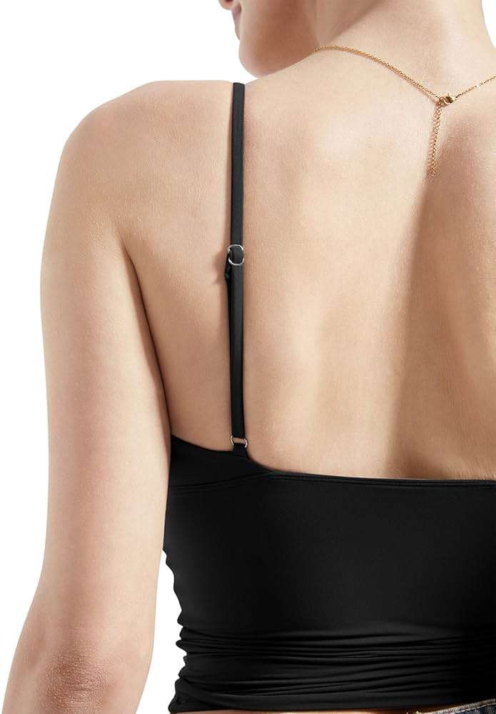 SUUKSESS Women Sexy Deep V Neck Sleeveless Fitted Basic Tops Y2K Tank Top Cami - Image 3