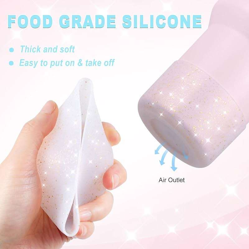 Onlymory Silicone Boot for 30 40 OZ Stanley Cup Accessories, Glitter Boots for Stanley 20OZ 30OZ Tumbler Ice-Flow 16OZ Bottle, Anti-Slip Bling Protector Bottom Cover Sleeve - Image 5
