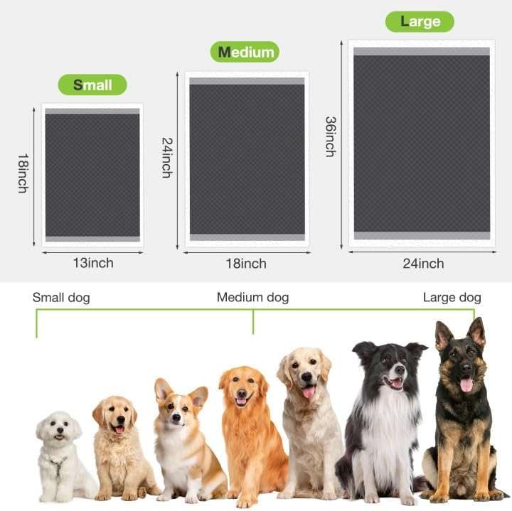 Jollywoods Disposable Dog Pee Pads, 13" x 18", 50 Counts | Odor-Control Bamboo Charcoal Fiber, Super Absorbent & Leak Proof Pet Training Pads, Quick Dry, For Dogs, Cats and Rabbits - Image 2