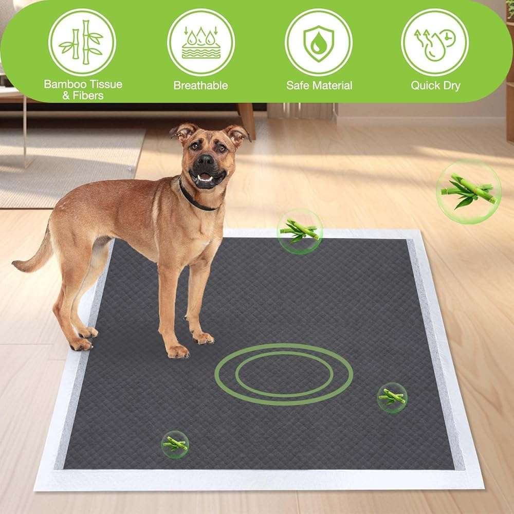 Jollywoods Disposable Dog Pee Pads, 13" x 18", 50 Counts | Odor-Control Bamboo Charcoal Fiber, Super Absorbent & Leak Proof Pet Training Pads, Quick Dry, For Dogs, Cats and Rabbits - Image 6