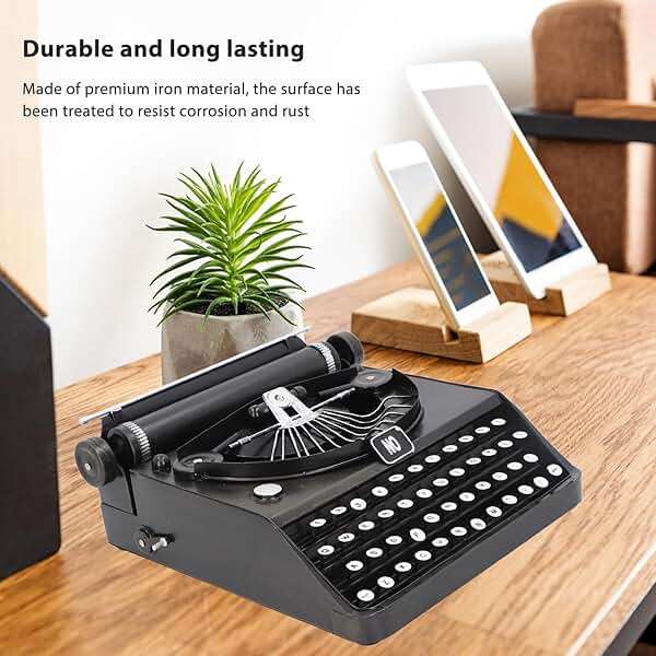 Jiawu Vintage Typewriter Model, Iron Construction, Antique Vintage Manual Typewriter Decoration for Home Shoot Props, Thoughtful Special - Image 3