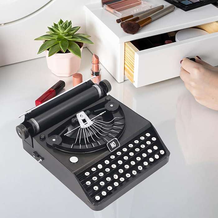 Jiawu Vintage Typewriter Model, Iron Construction, Antique Vintage Manual Typewriter Decoration for Home Shoot Props, Thoughtful Special - Image 5