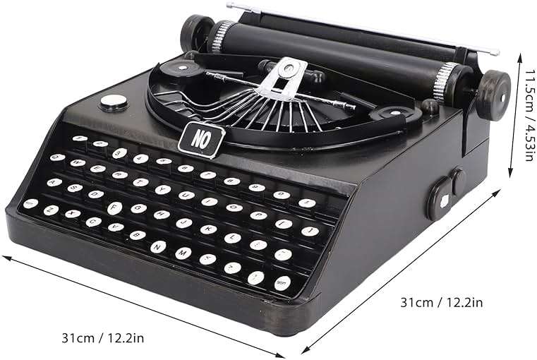 Jiawu Vintage Typewriter Model, Iron Construction, Antique Vintage Manual Typewriter Decoration for Home Shoot Props, Thoughtful Special - Image 6
