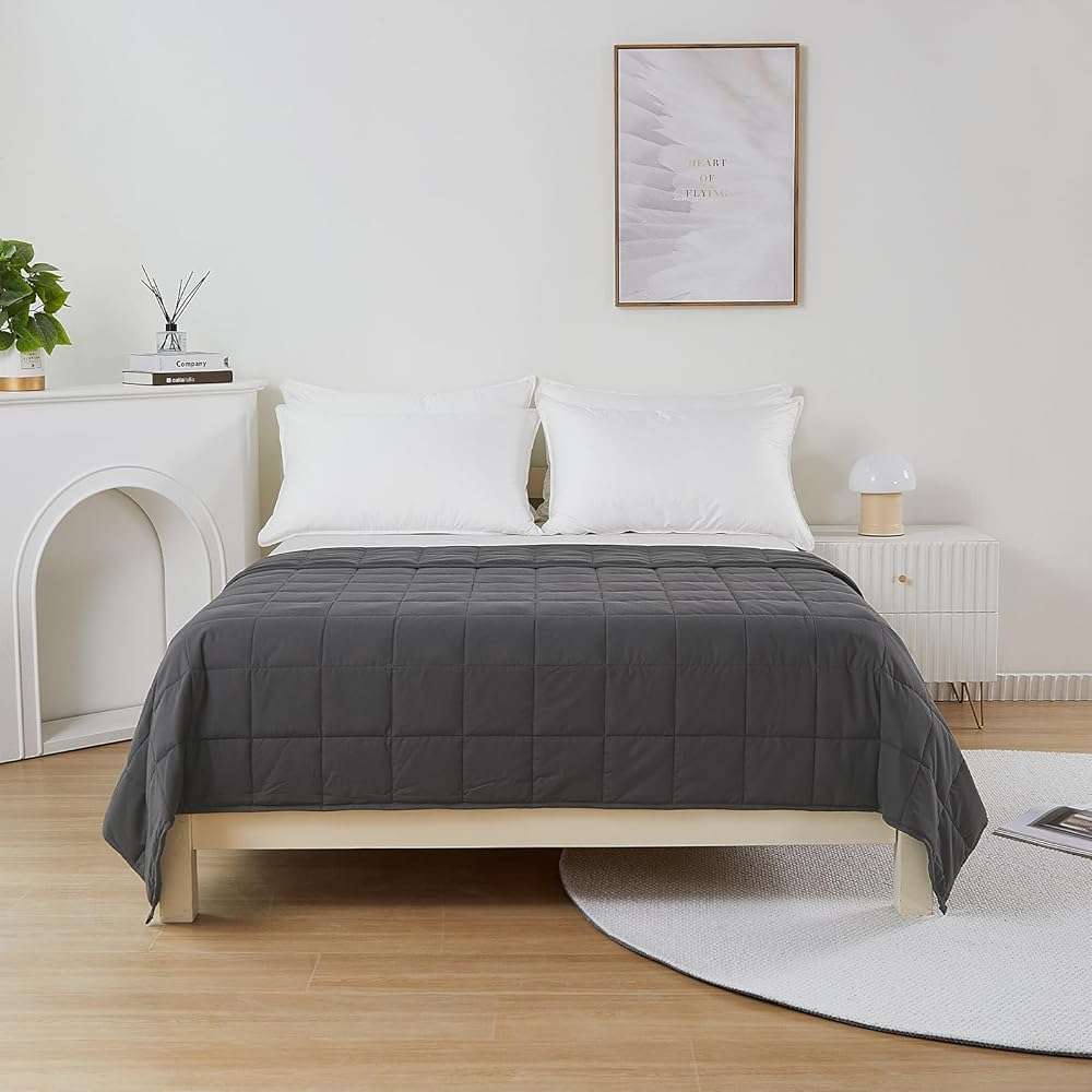 CODUM Weighted Blanket for Kids 40"x60" 5 lbs Cooling Blanket for Sleepers, Soft Material Blanket with Premium Glass Beads for All-Season, Grey - Image 2